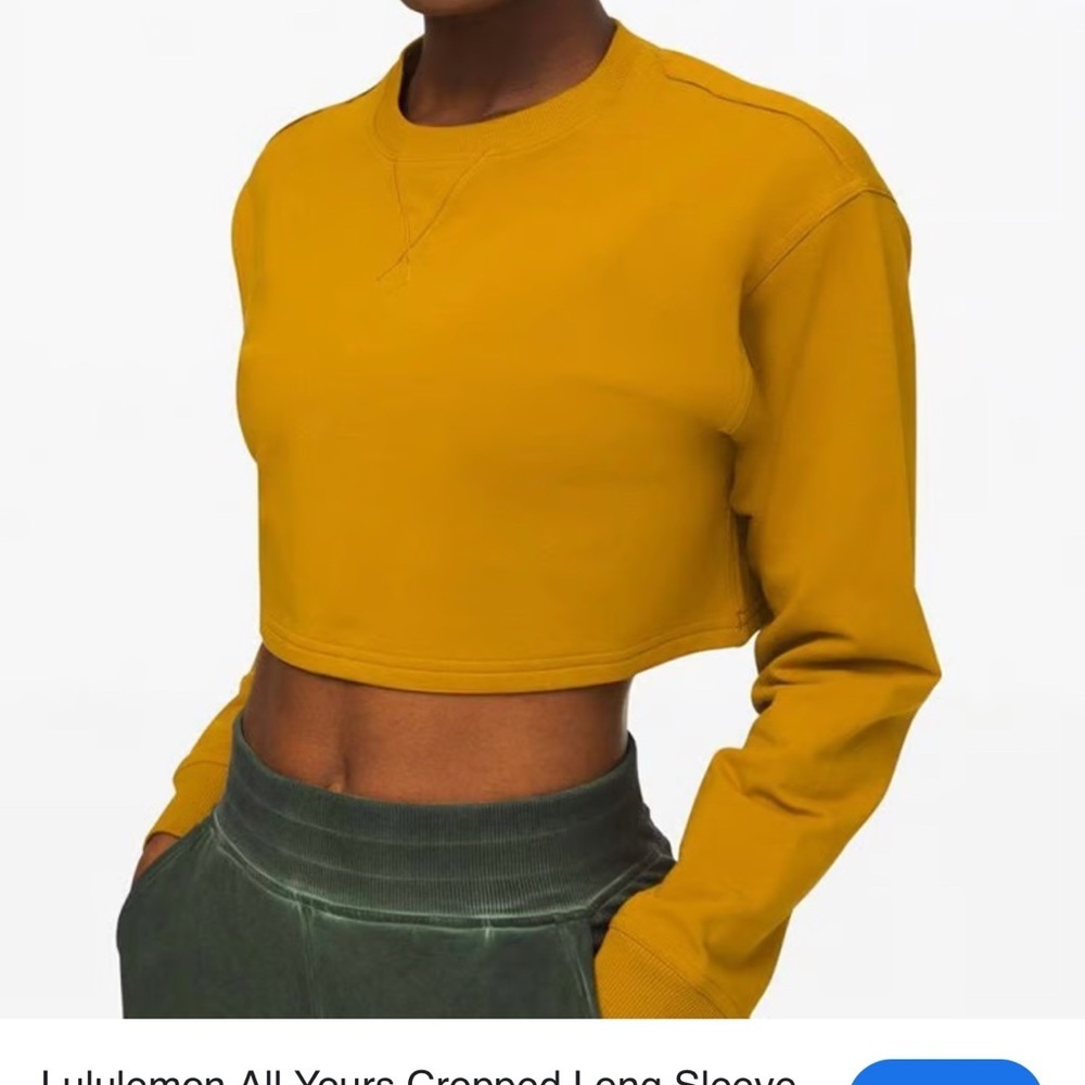 Lululemon All Yours Cropped Crew ~ Fools Gold ~ Size 4/6